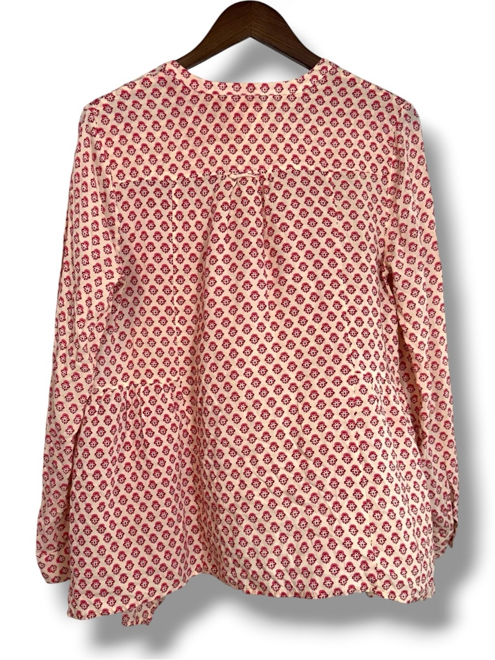 Anthropologie Maeve Laiken Henley In Motif Tunic Blouse Pink Women’s Size 10 - Picture 3 of 8